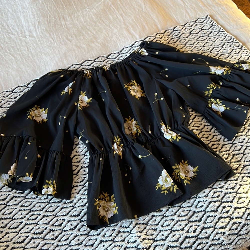 Black Floral Blouse